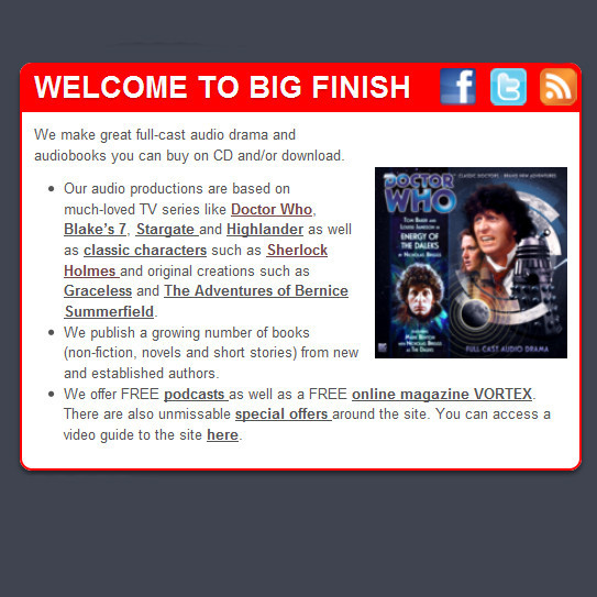 The New Big Finish Website is Go!