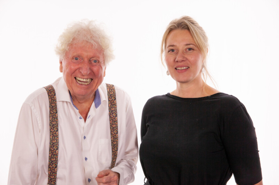 Tom Baker (Fourth Doctor) and Adele Lynch (Kaltakk)