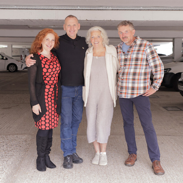 Helen Goldwyn, Christopher Eccleston, Louise Jameson, David Richardson (c) Big Finish