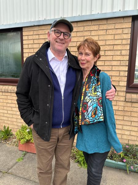 Peter Davison and Celia Imrie