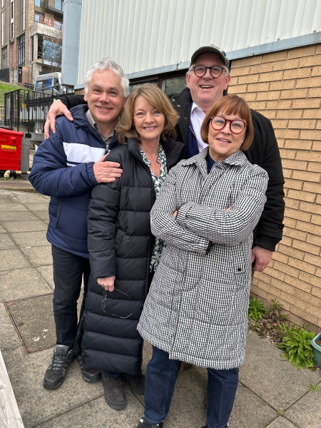 Matthew Waterhouse, Sarah Sutton, Peter Davison and Janet Fielding