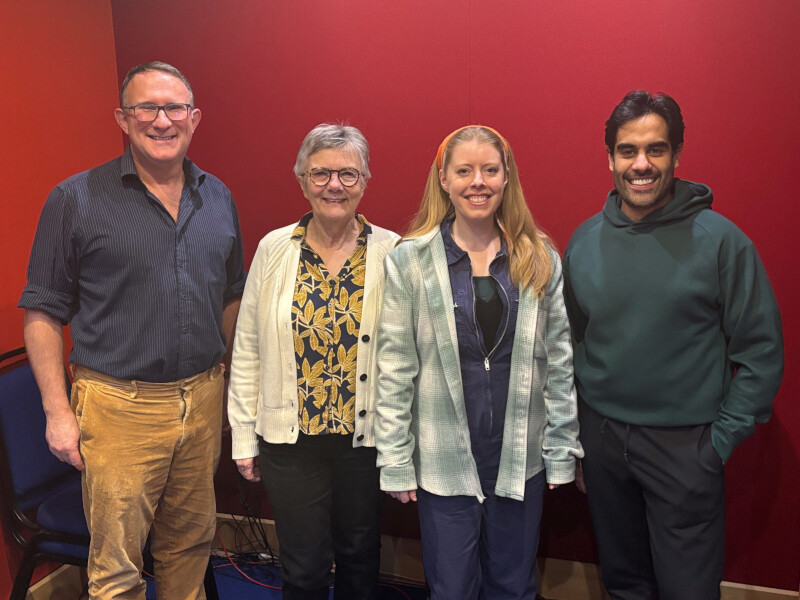 Clive Hayward, Annette Holland, Rachel Fenwick and Sacha Dhawan in Square Peggs