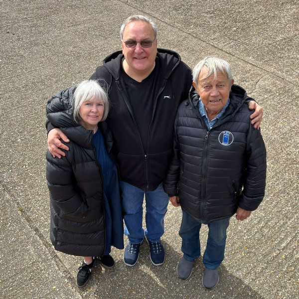 Michael Troughton with Wendy Padbury and Frazer HInes