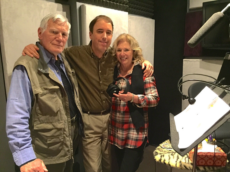 Mitchell Ryan as Burke Devlin, director Jim Pierson and Kathryn Leigh Scott as Maggie Evans