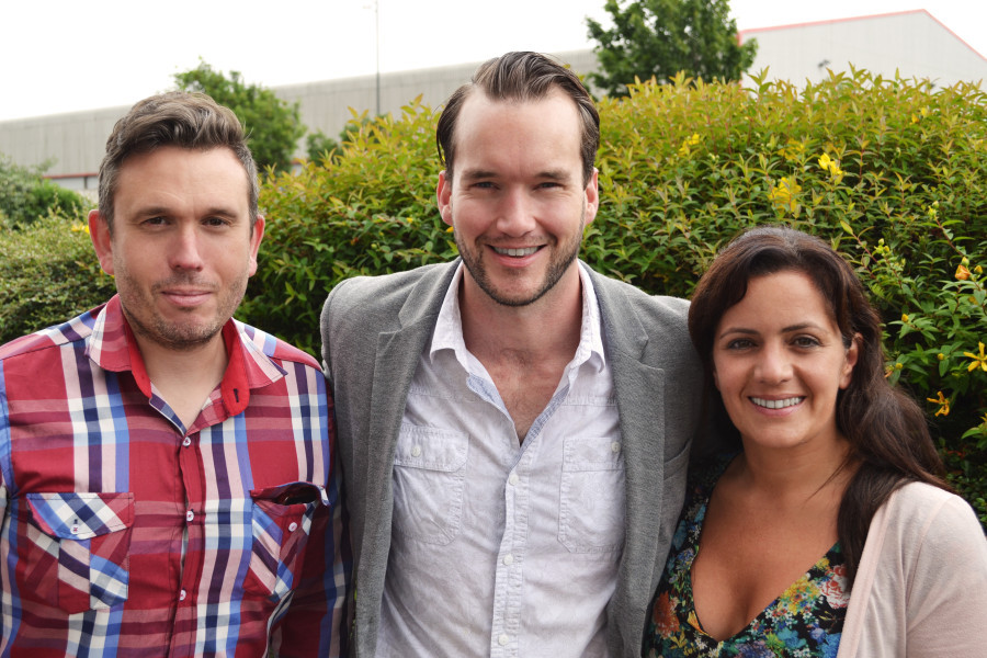 Producer James Goss, Gareth David-Lloyd and Lisa Zahra