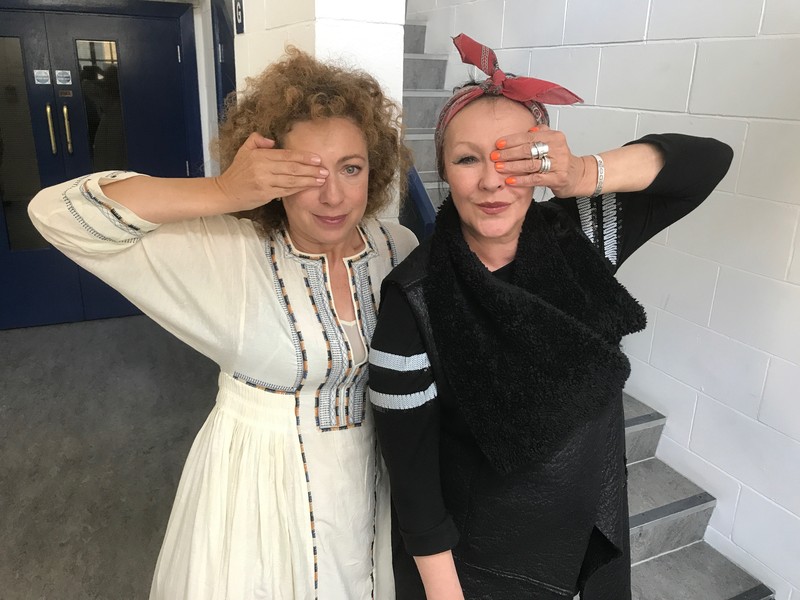 Alex Kingston and Frances Barber in studio