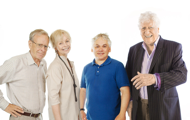 The cast of the Fourth Doctor Adventures Series 9 - John Leeson, Lalla Ward, Matthew Waterhouse and Tom Baker 